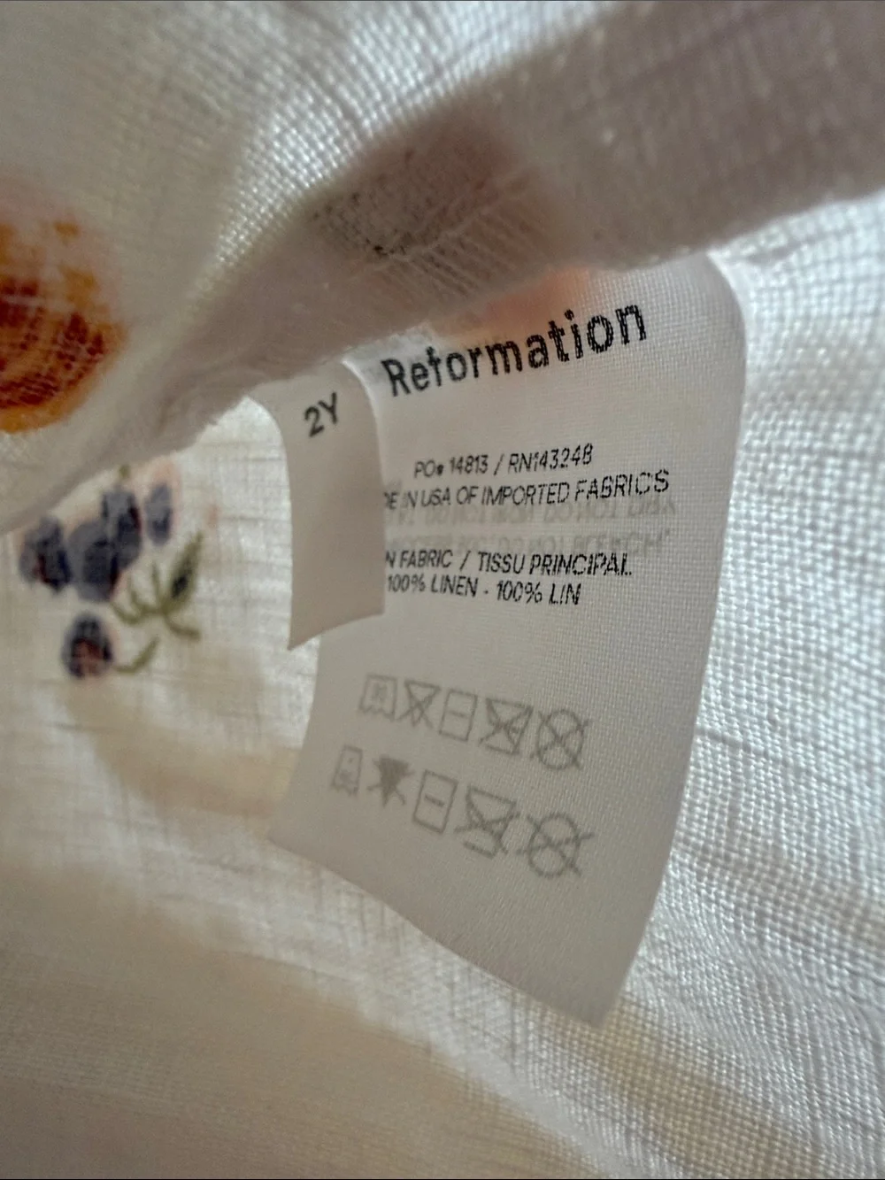 Reformation White Fruit Print Sundress with Red, Yellow & Blue Accents - Picture 2 of 4